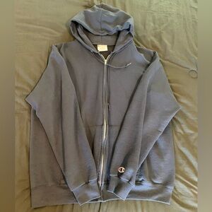 Blue Champion zip up hoodie size L